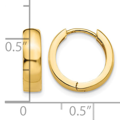 14k Round Hinged Hoop Earrings