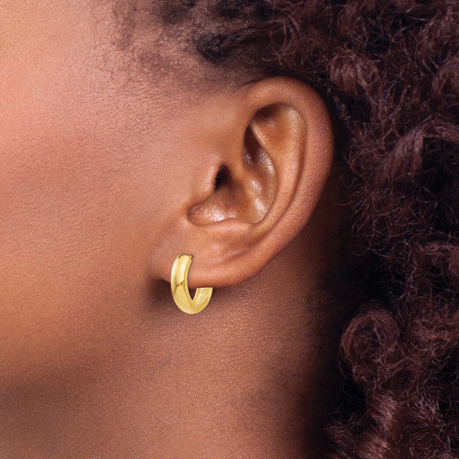 14k Round Hinged Hoop Earrings