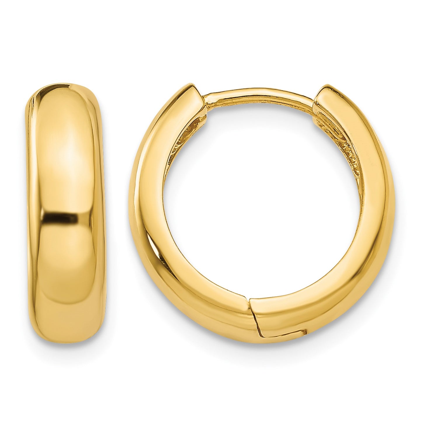 14k Round Hinged Hoop Earrings