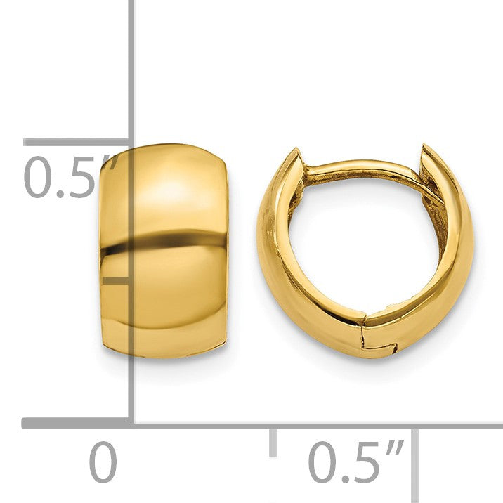 14k Round Hinged Hoop Earrings