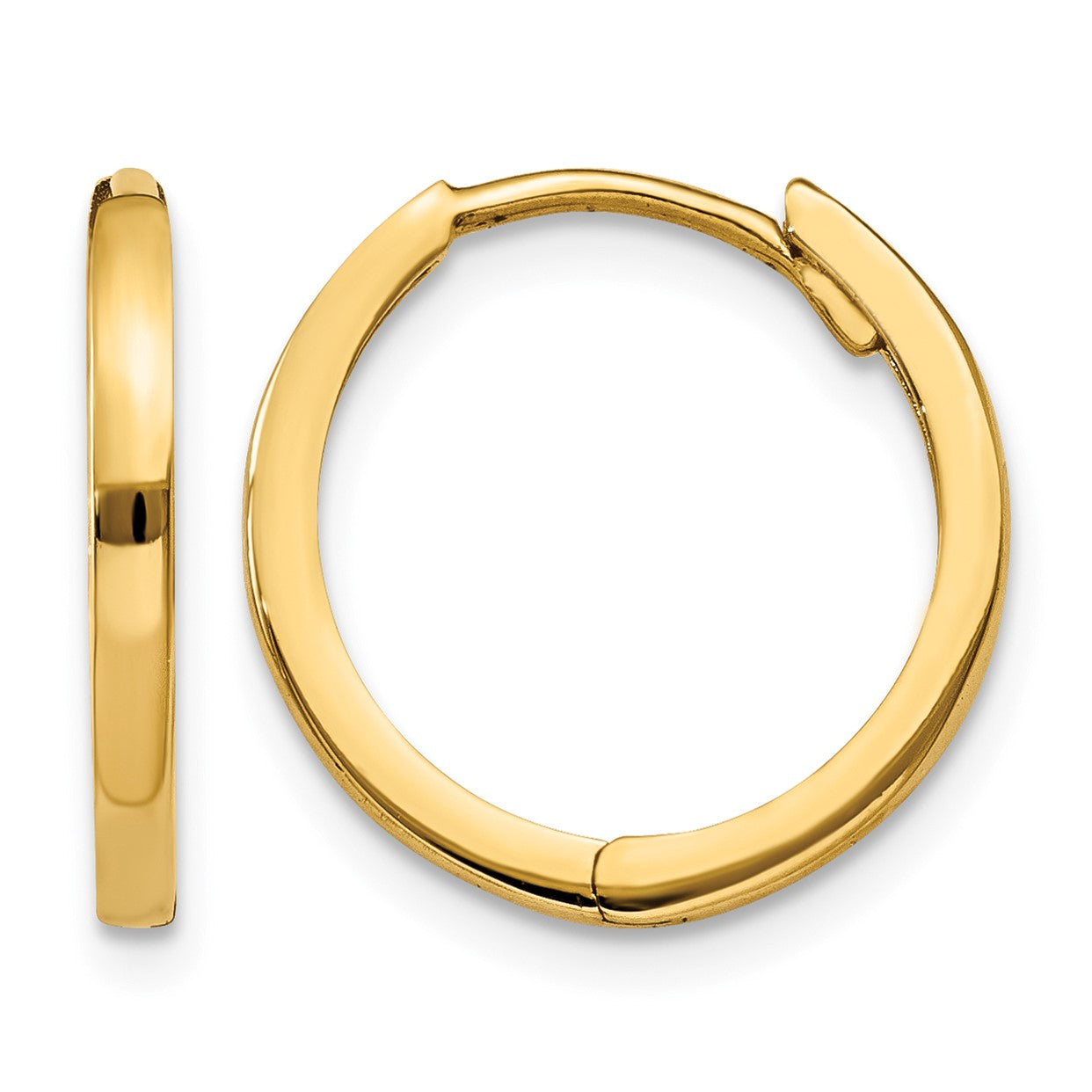 14k Round Hinged Hoop Earrings