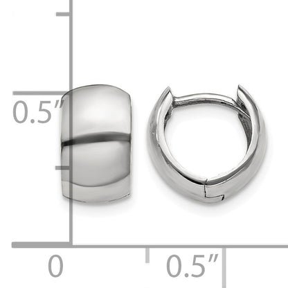 14k White Gold Round Hinged Hoop Earrings