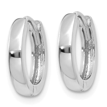 14k White Gold 1.8mm Round Hinged Hoop Earrings