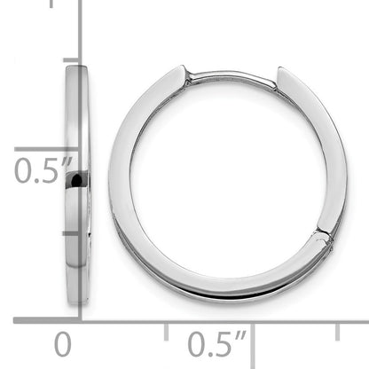 14K White Gold Hinged Hoop Earrings