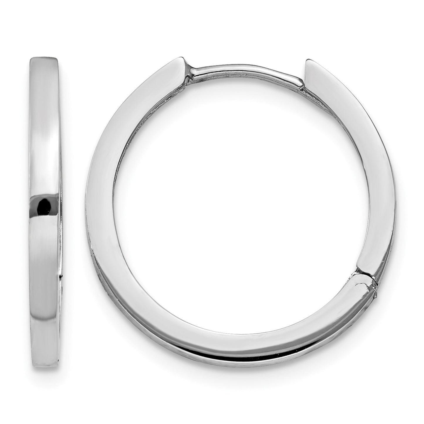 14K White Gold Hinged Hoop Earrings