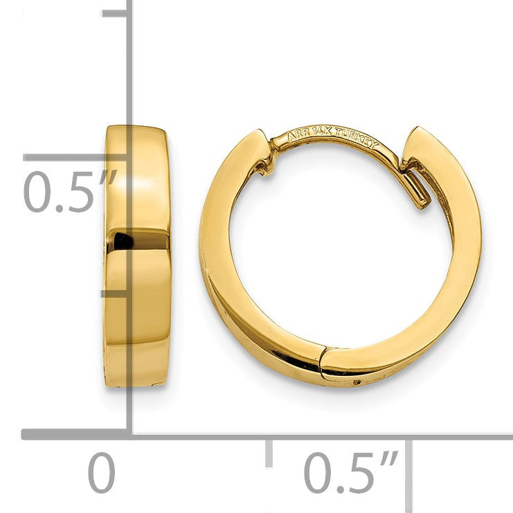 14k Round Hinged 2.5mm Hoop Earrings