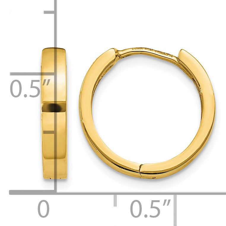 14k Round Hinged Hoop Earrings