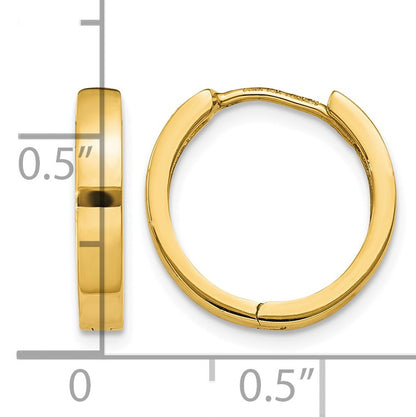 14k Round Hinged Hoop Earrings