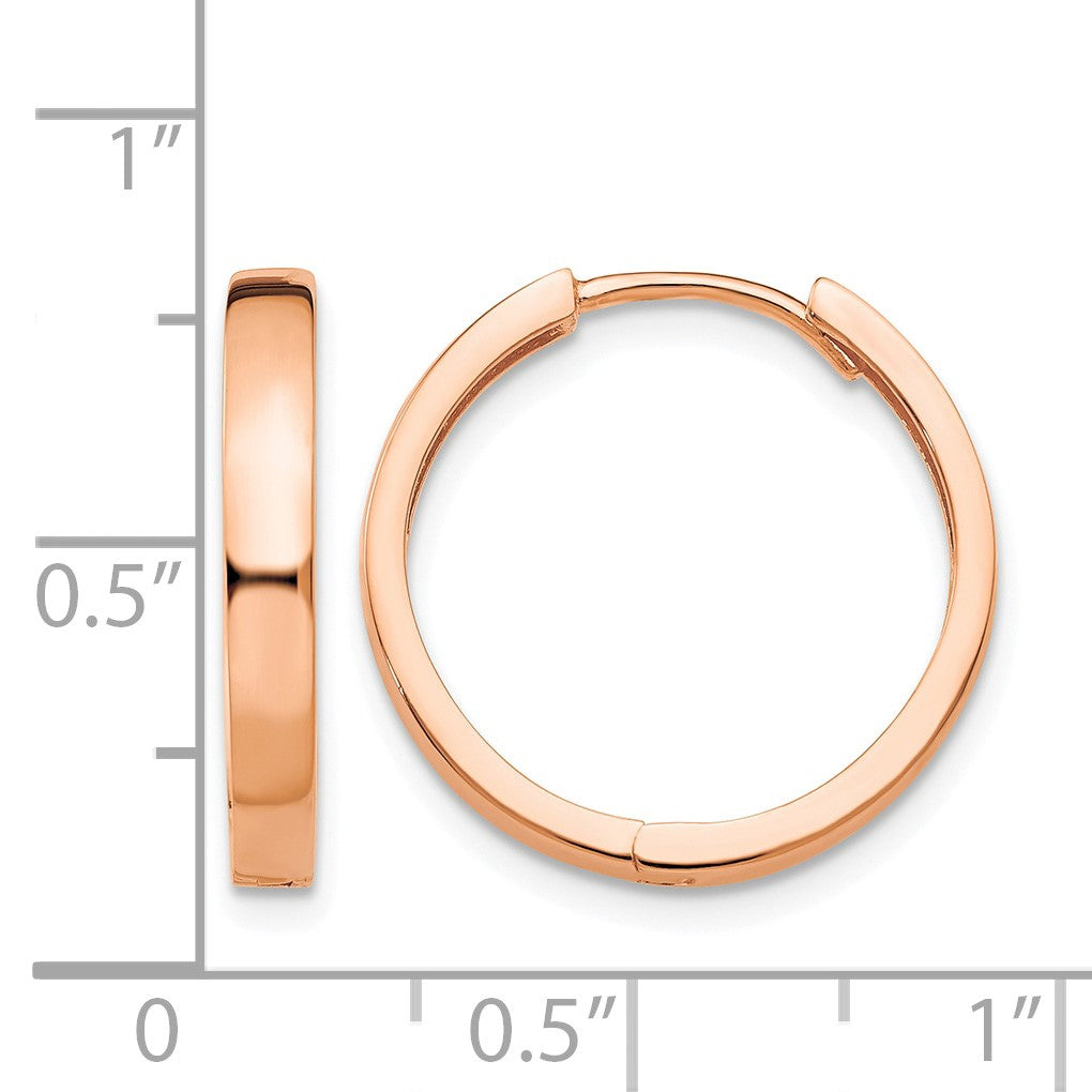 14K Rose Gold Hinged Hoop Earrings