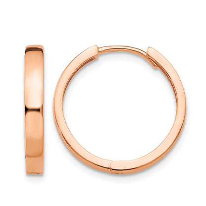 14K Rose Gold Hinged Hoop Earrings