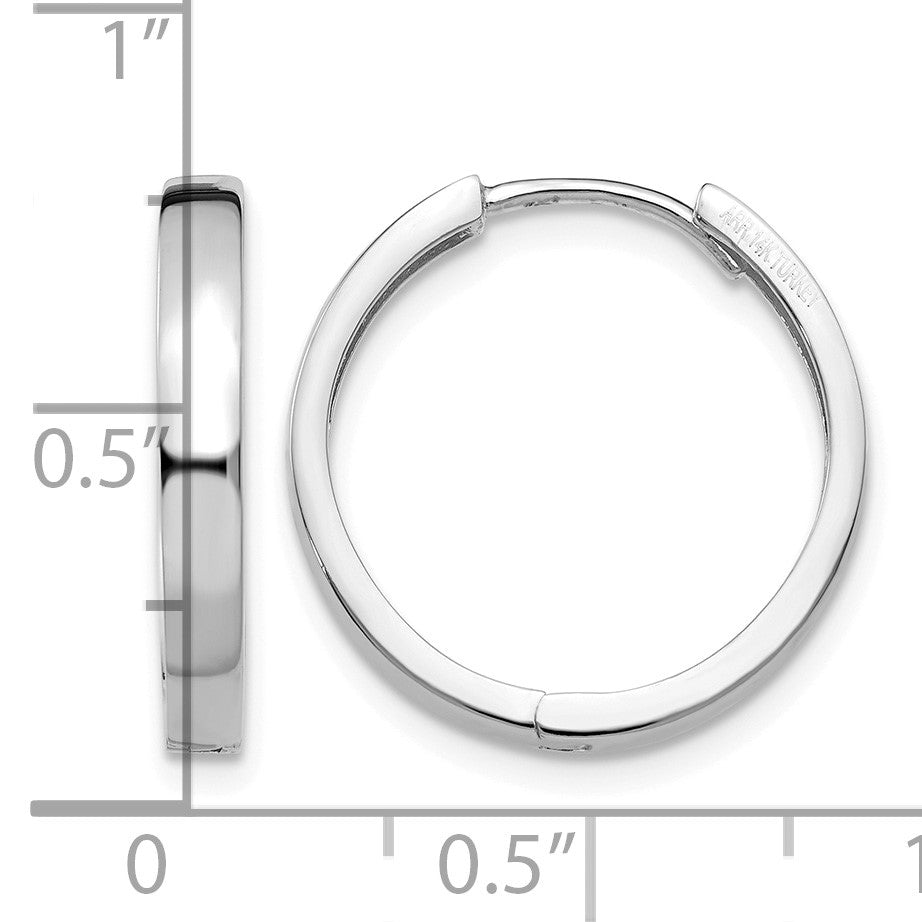 14k White Gold Hinged Earrings