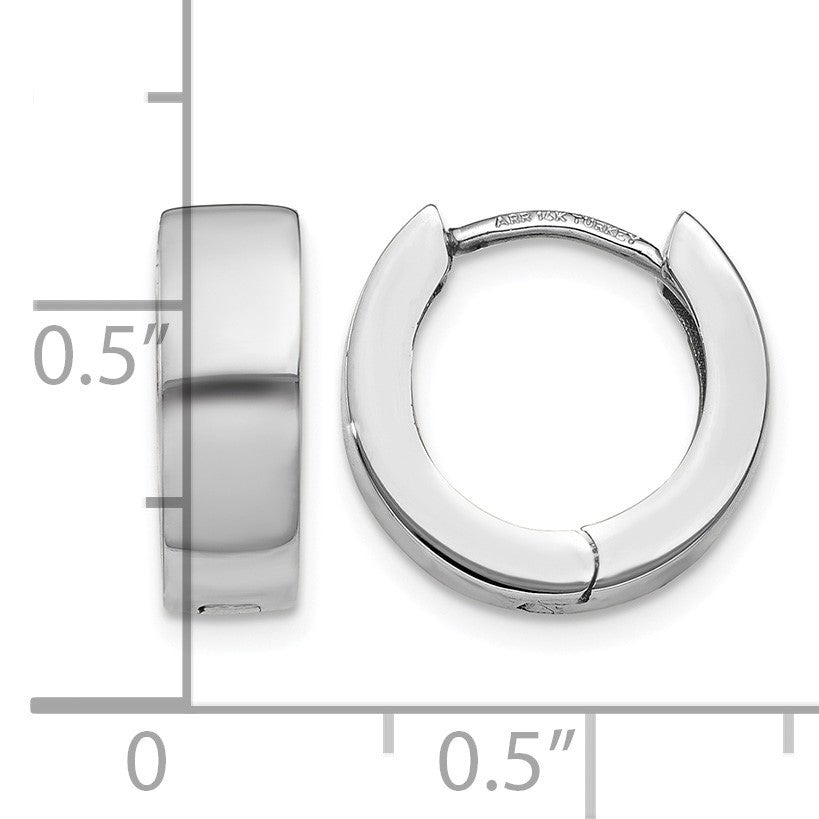 14K White Gold Hinged Hoop Earrings
