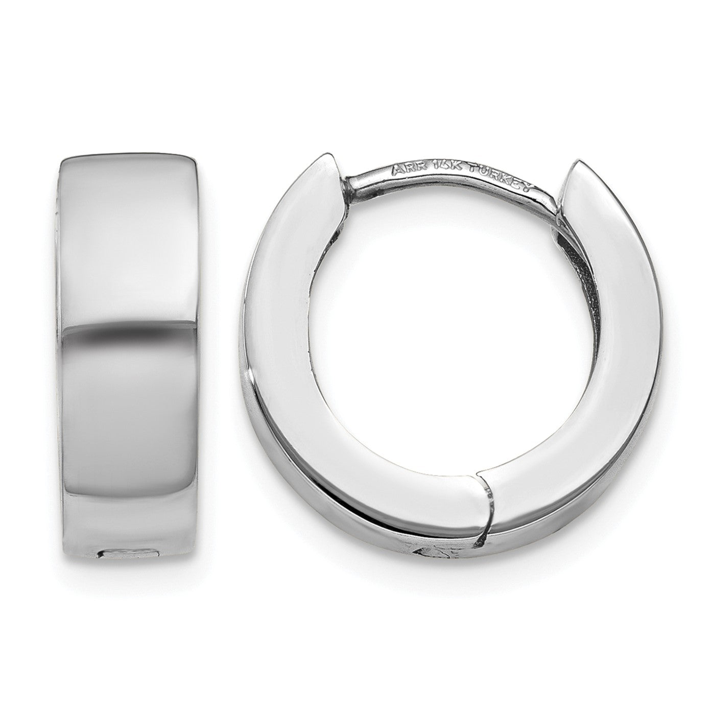 14K White Gold Hinged Hoop Earrings
