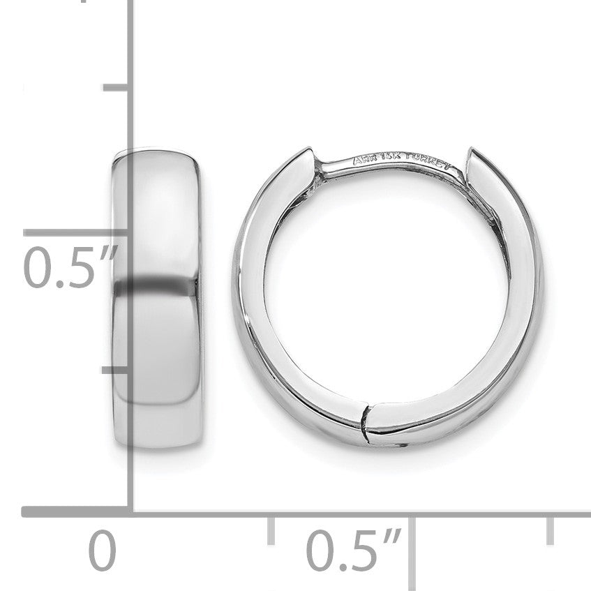 14k White Gold Hinged Earrings