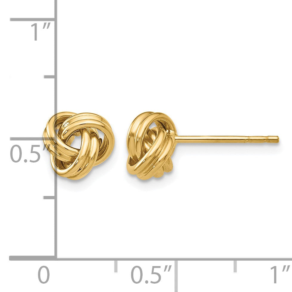 14K 7mm Polished Love Knot Post Earrings