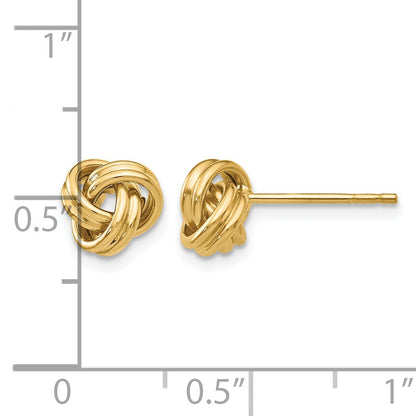 14K 7mm Polished Love Knot Post Earrings