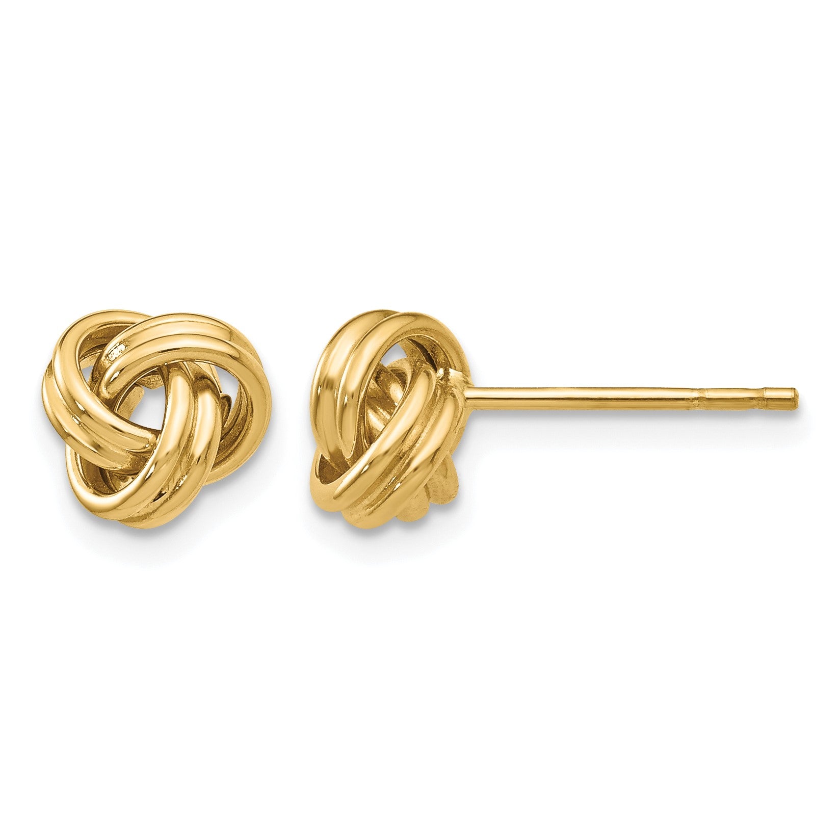 14K 7mm Polished Love Knot Post Earrings