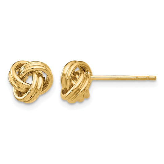 14K 7mm Polished Love Knot Post Earrings