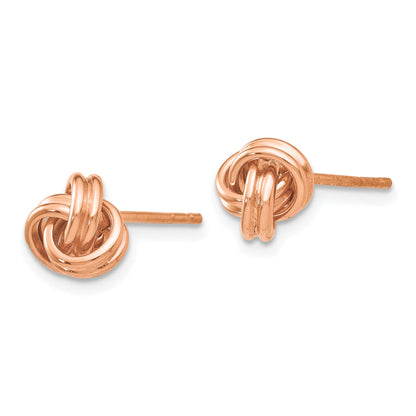 14k Rose Gold 7mm Polished Love Knot Post Earrings