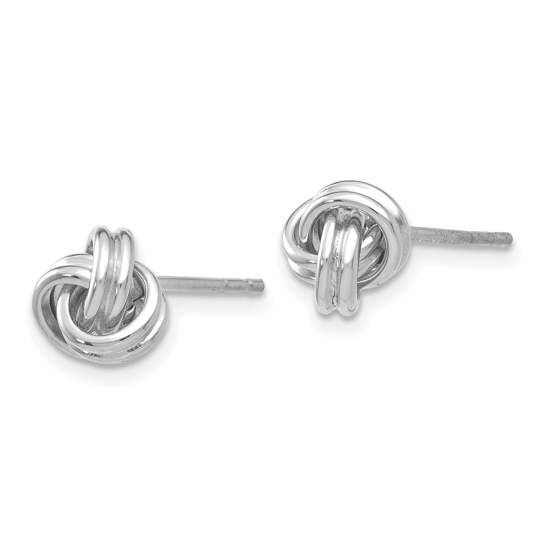 14k White Gold 7mm Polished Love Knot Post Earrings