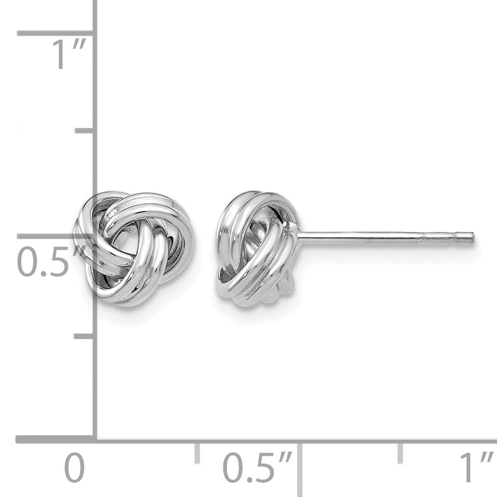 14k White Gold 7mm Polished Love Knot Post Earrings