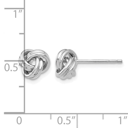 14k White Gold 7mm Polished Love Knot Post Earrings