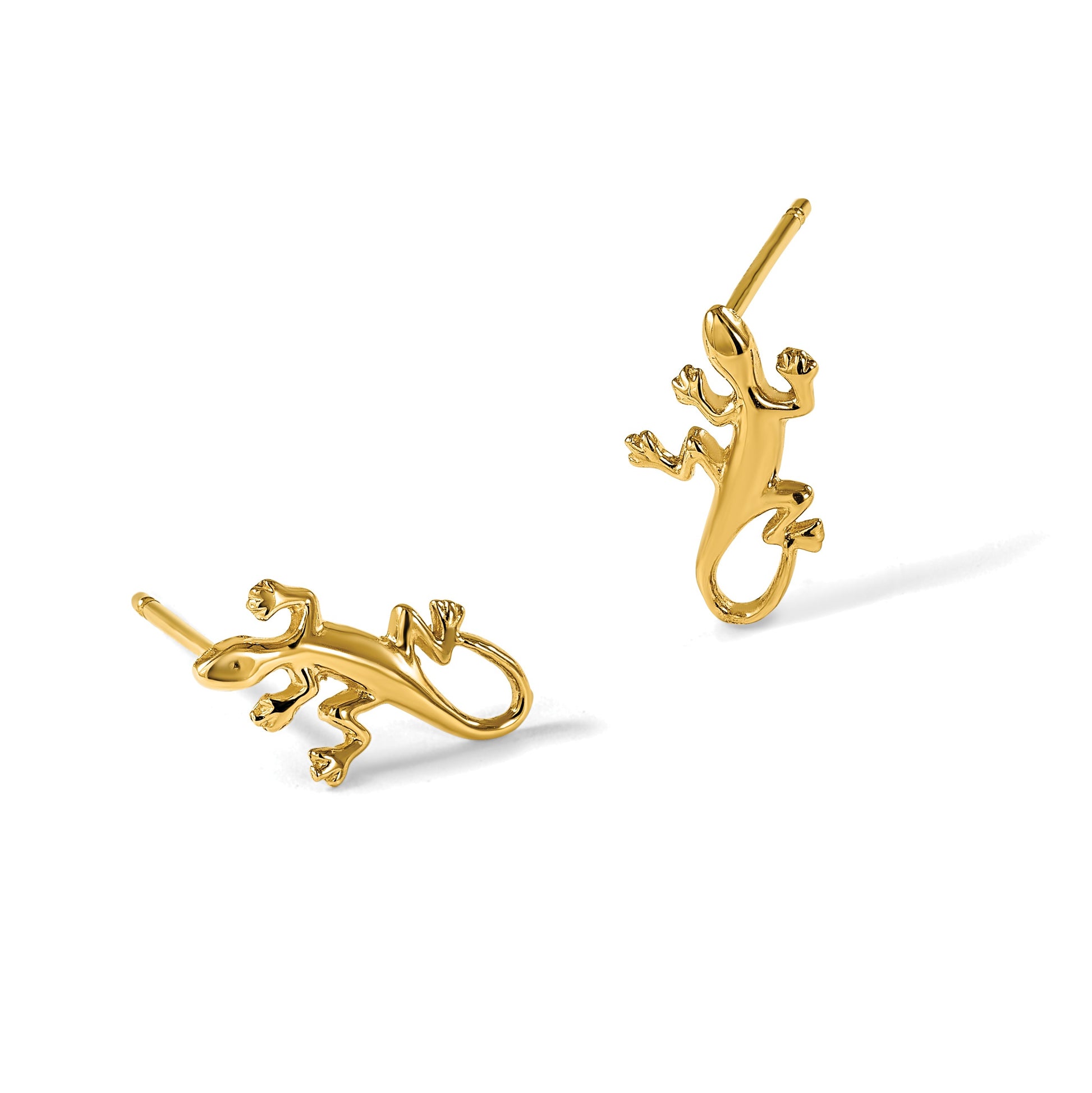 14k Polished Gecko Post Earrings
