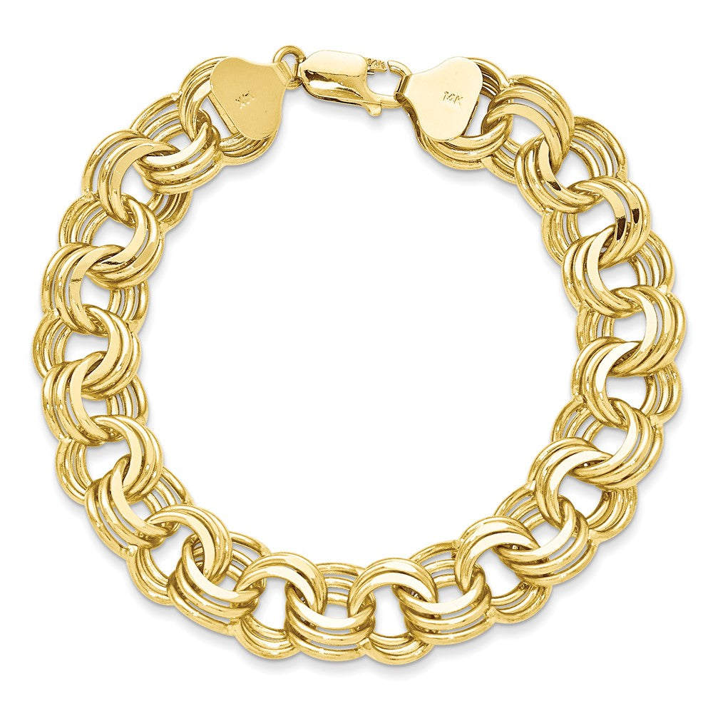 14k Triple Link Charm Bracelet