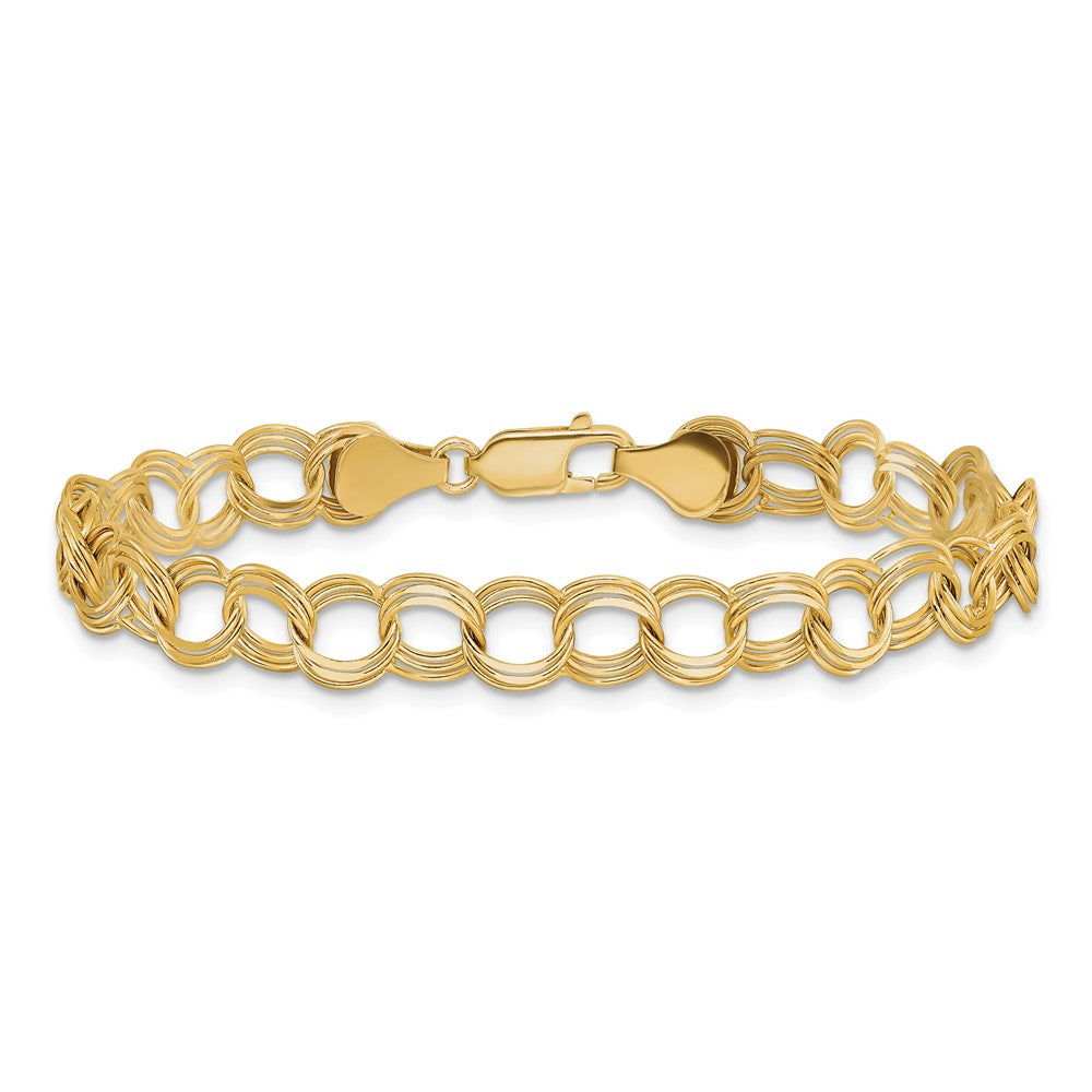 14k Triple Link Charm Bracelet