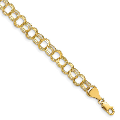 14k Triple Link Charm Bracelet