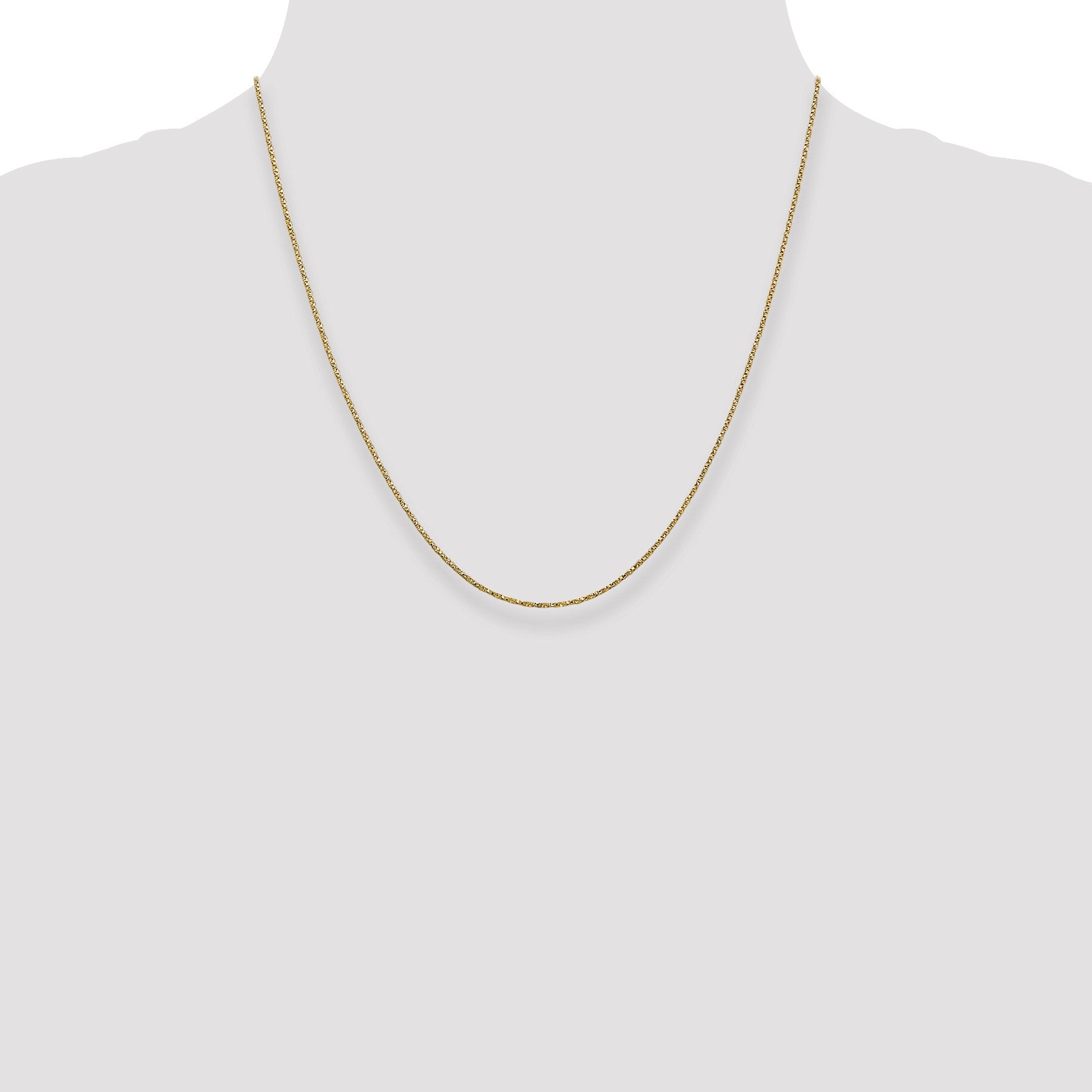 14K 20 inch .95mm Twisted Box with Lobster Clasp Chain