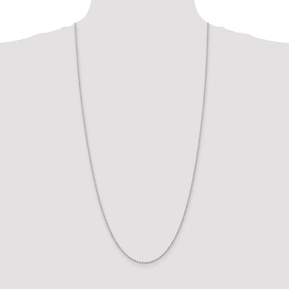 14K White Gold 30 inch 2mm Regular Rope with Lobster Clasp Chain