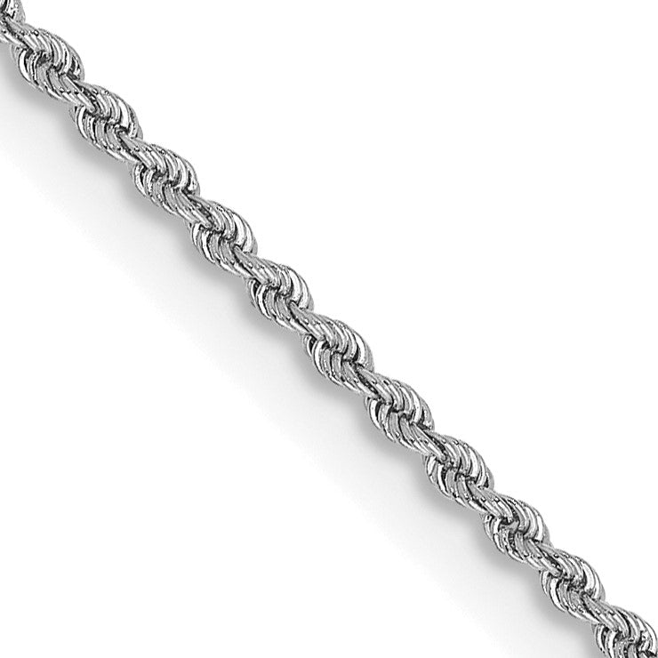 14K White Gold 26 inch 2mm Regular Rope with Lobster Clasp Chain