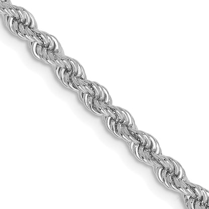 14K White Gold 18 inch 2.75mm Regular Rope with Lobster Clasp Chain