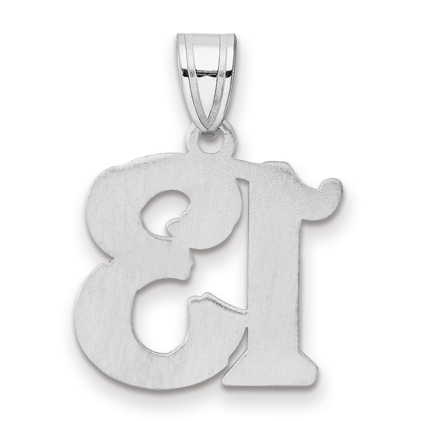 14kw Polished Etched Number 13 Pendant