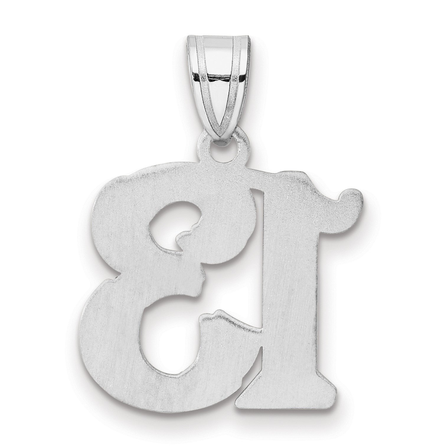 14kw Polished Etched Number 13 Pendant