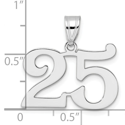 14kw Polished Number 25 Pendant