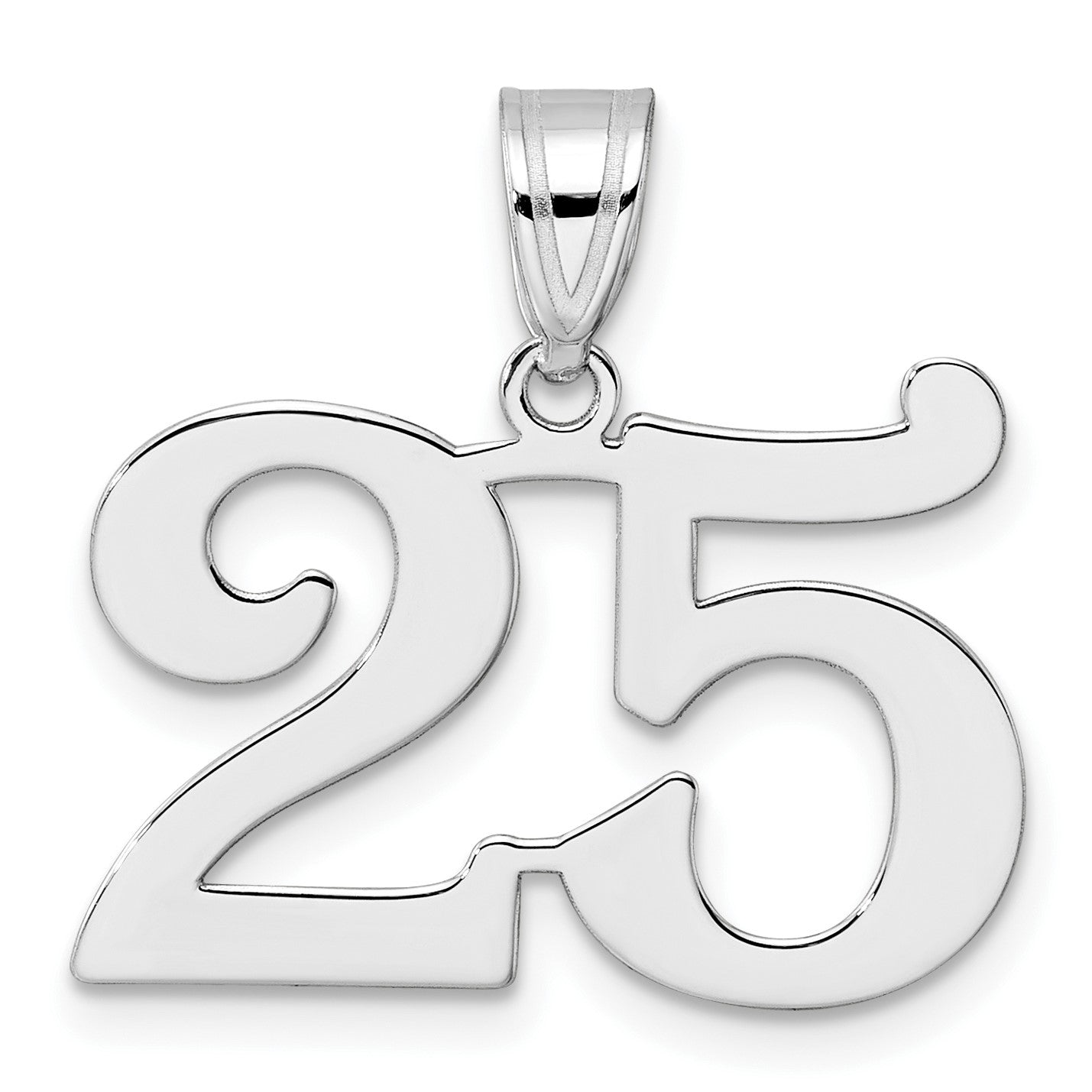 14kw Polished Number 25 Pendant