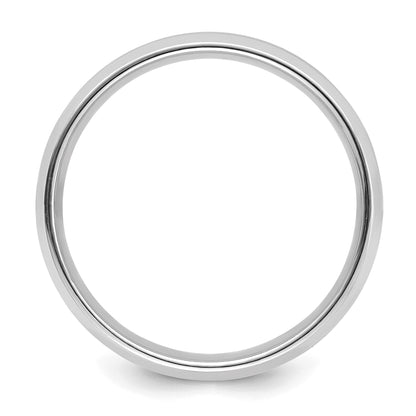 14k White Gold 6mm Standard Weight Comfort Fit Brushed Satin with Polished Beveled Edge Wedding Band Size 10.5