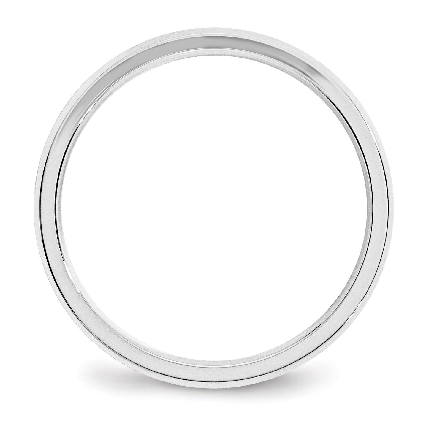 14k White Gold 3mm Beveled Edge Comfort Fit Wedding Band Size 10