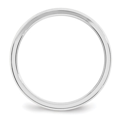 14k White Gold 3mm Beveled Edge Comfort Fit Wedding Band Size 10