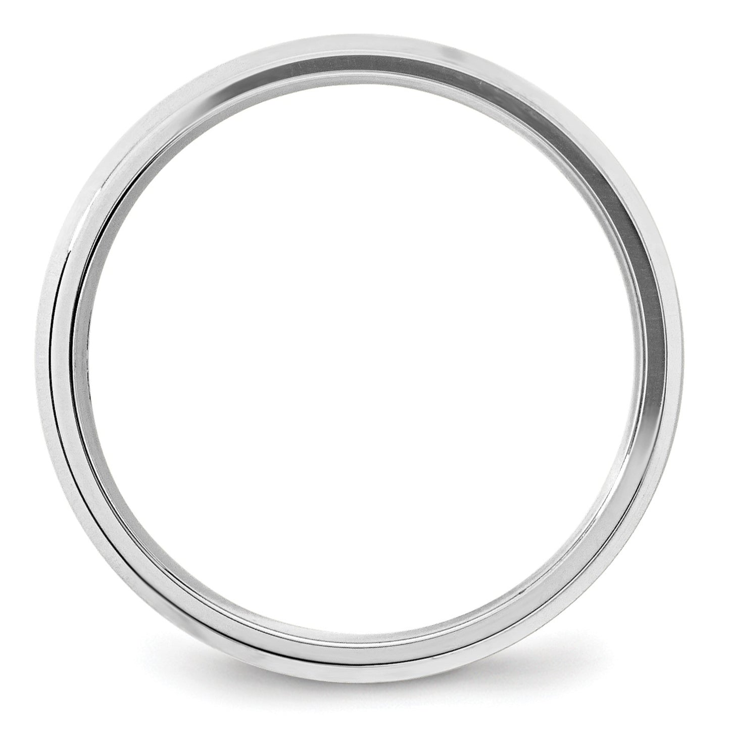 14k White Gold 5mm Beveled Edge Comfort Fit Wedding Band Size 10