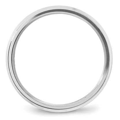 14k White Gold 5mm Beveled Edge Comfort Fit Wedding Band Size 10