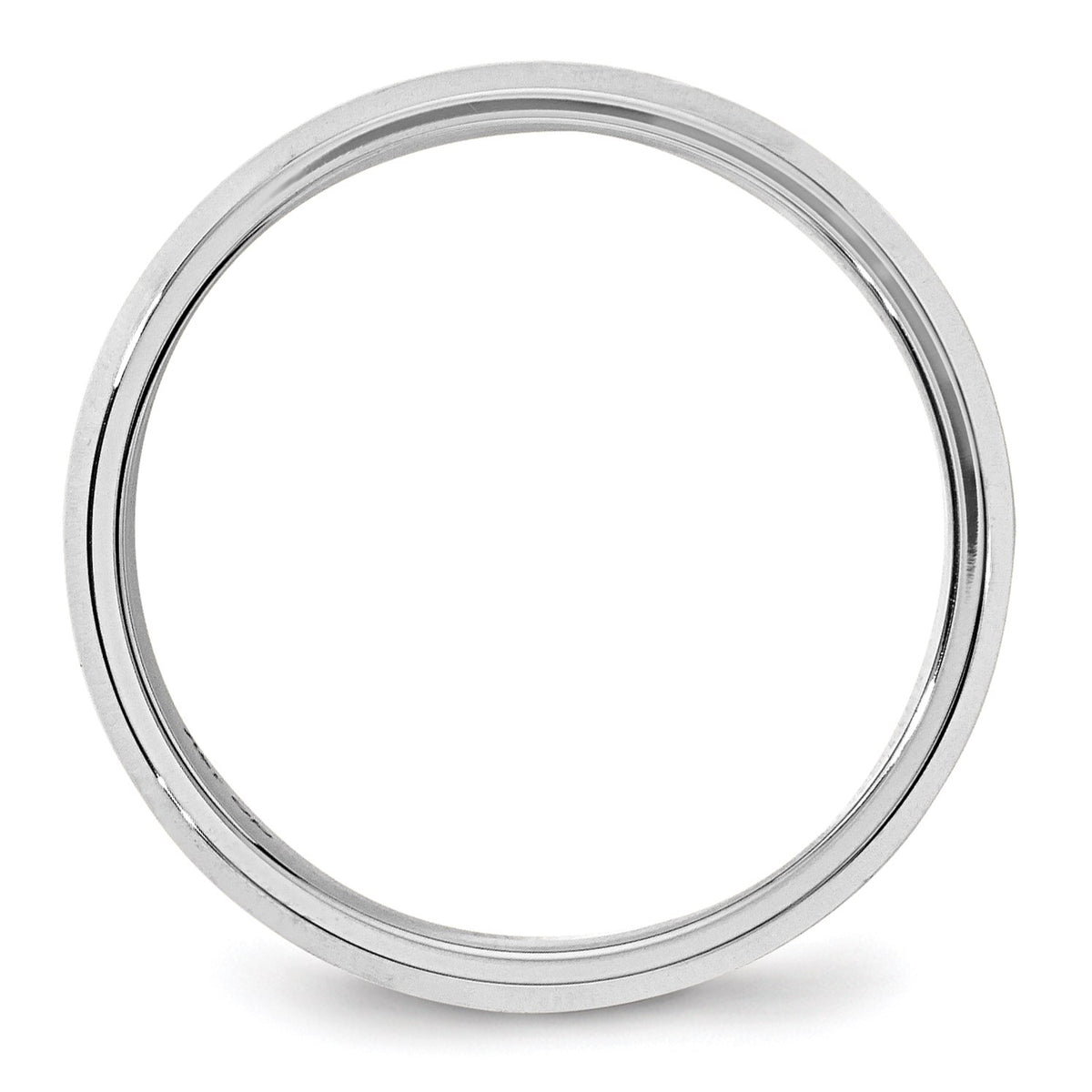 14k White Gold 6mm Beveled Edge Comfort Fit Wedding Band Size 10