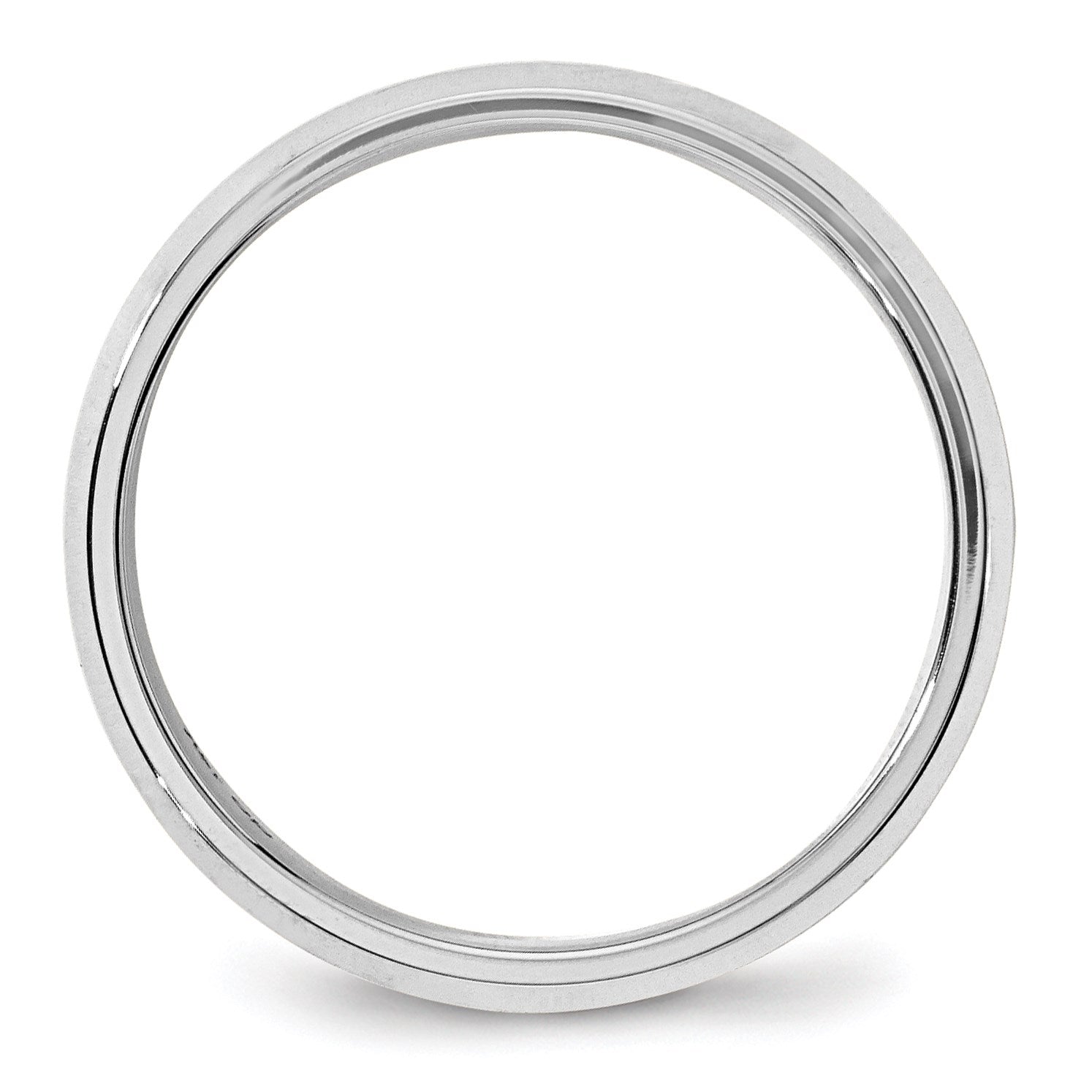 14k White Gold 6mm Beveled Edge Comfort Fit Wedding Band Size 10.5