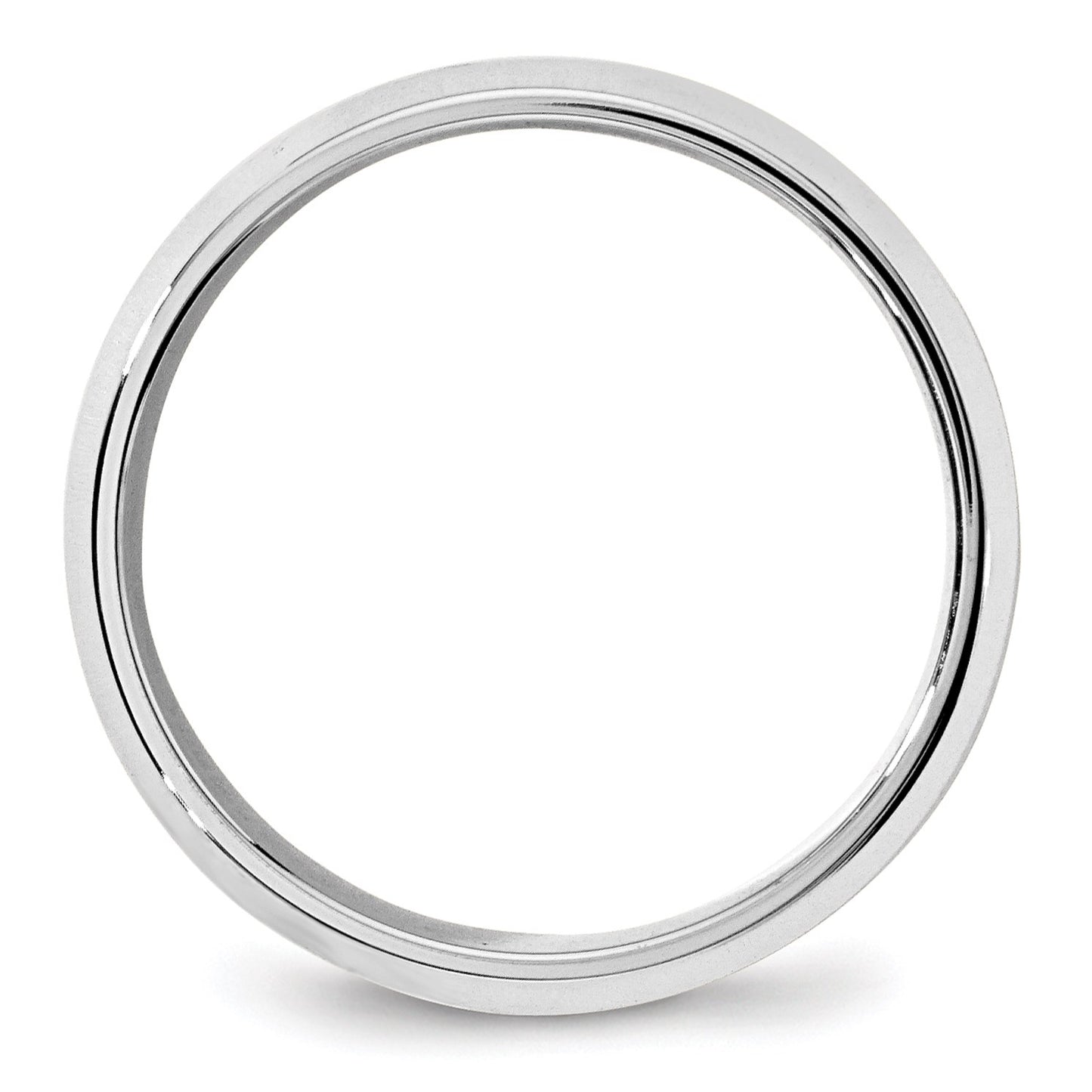 14k White Gold 7mm Beveled Edge Comfort Fit Wedding Band Size 11