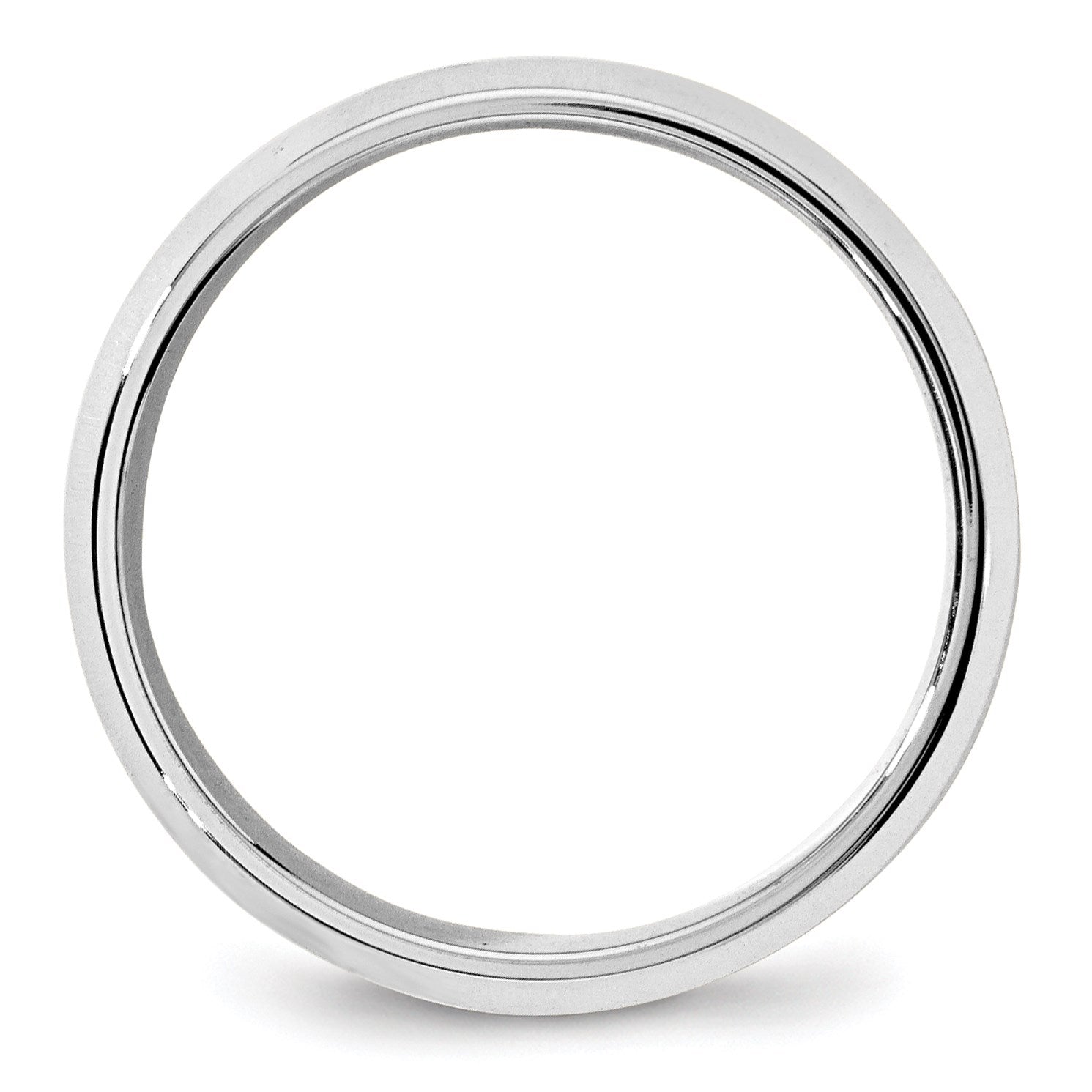 14k White Gold 7mm Beveled Edge Comfort Fit Wedding Band Size 11
