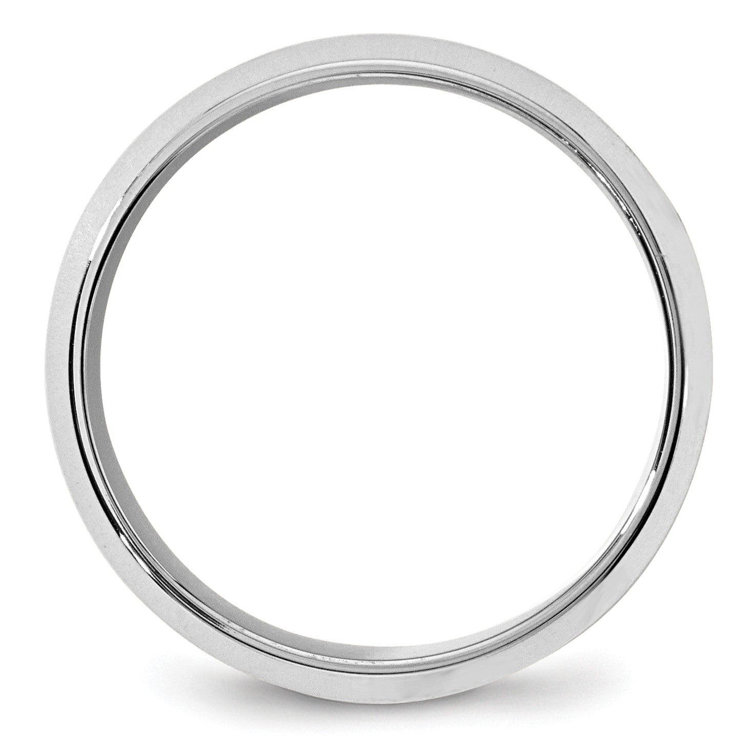 14k White Gold 8mm Beveled Edge Comfort Fit Wedding Band Size 13