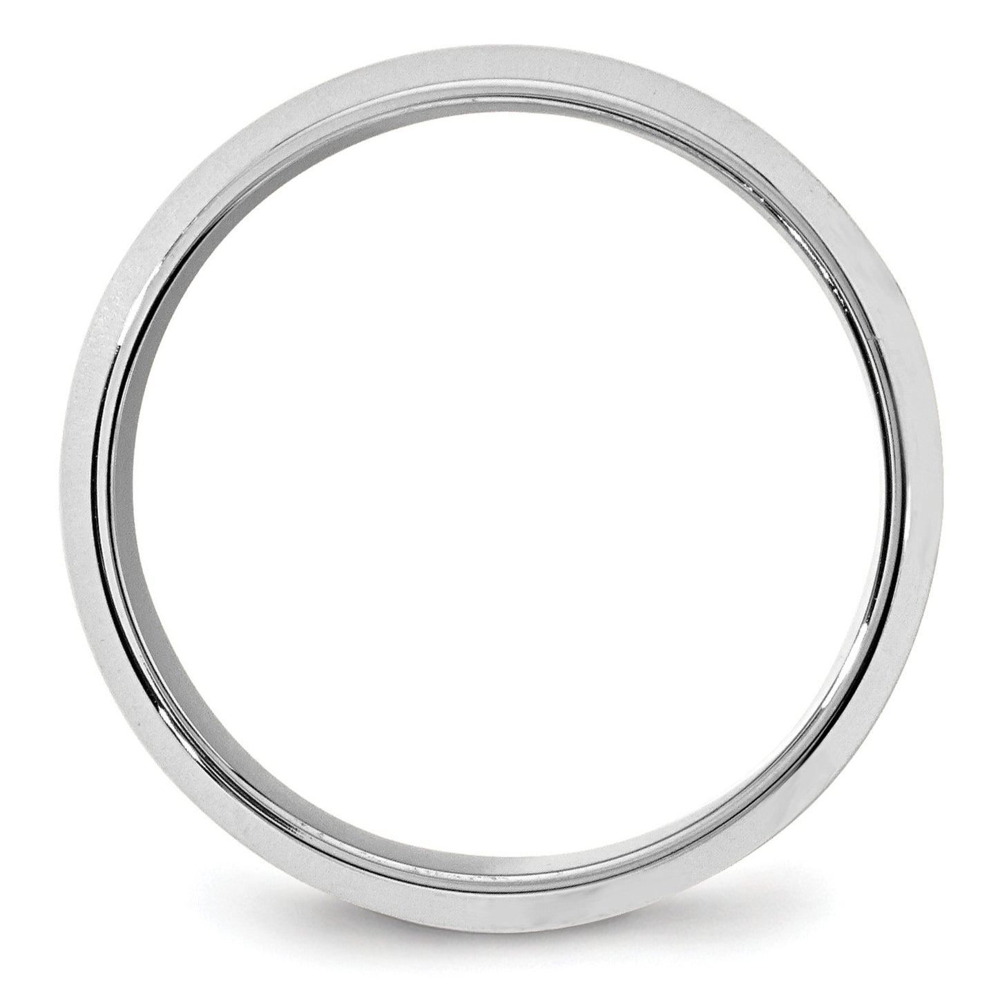 14k White Gold 8mm Beveled Edge Comfort Fit Wedding Band Size 13.5