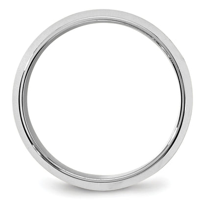 14k White Gold 8mm Beveled Edge Comfort Fit Wedding Band Size 10